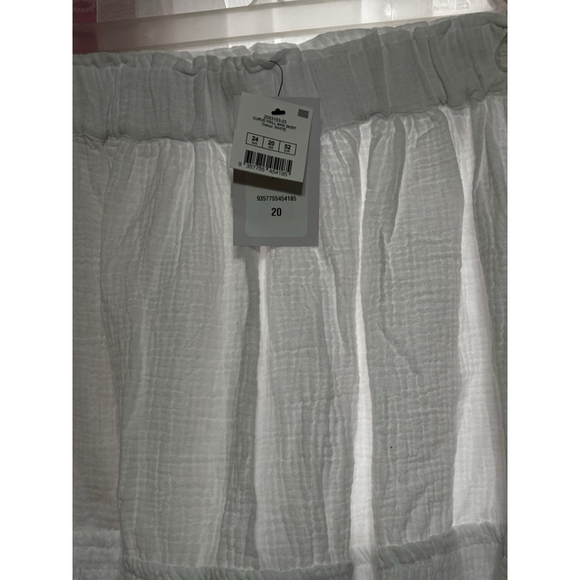 Cotton On Curve Frill White Mini Skirt• Cotton Gauze •plus sz 20• New W/tags - Picture 6 of 7